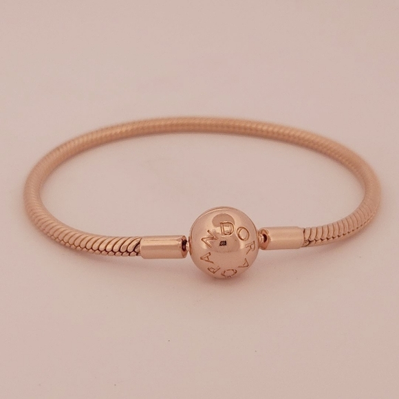 Pandora Moments Rose Gold Snake Chain Charm Bracelet - Picture 3 of 5